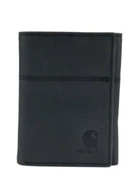 Carhartt Saddle Leather Trifold Wallet- Black